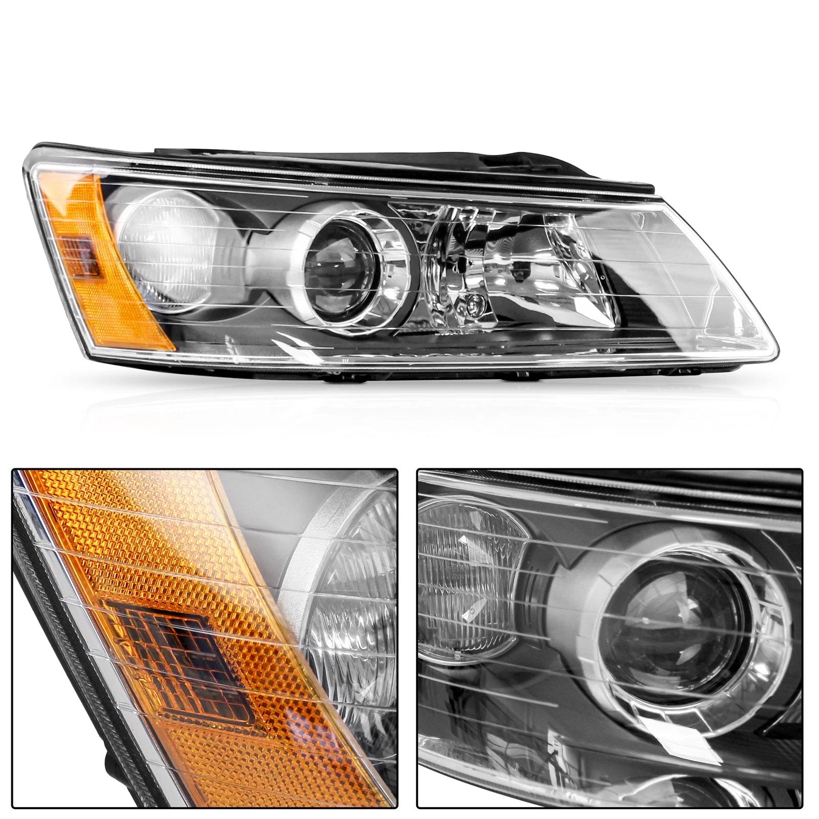 Set of 2 Headlight Assemblies for Hyundai Sonata (2006-2008)