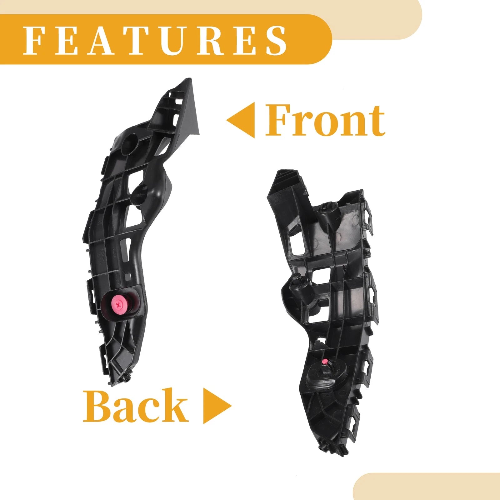 Set of 2 Front Bumper Support Brackets for Toyota Highlander (2014–2016)