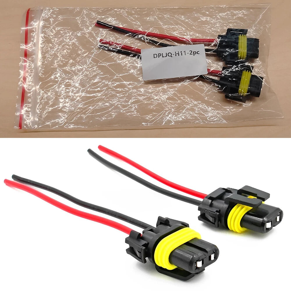 2X Harness Bulb Socket Connector Plug for Fog Light Headlight Bulbs