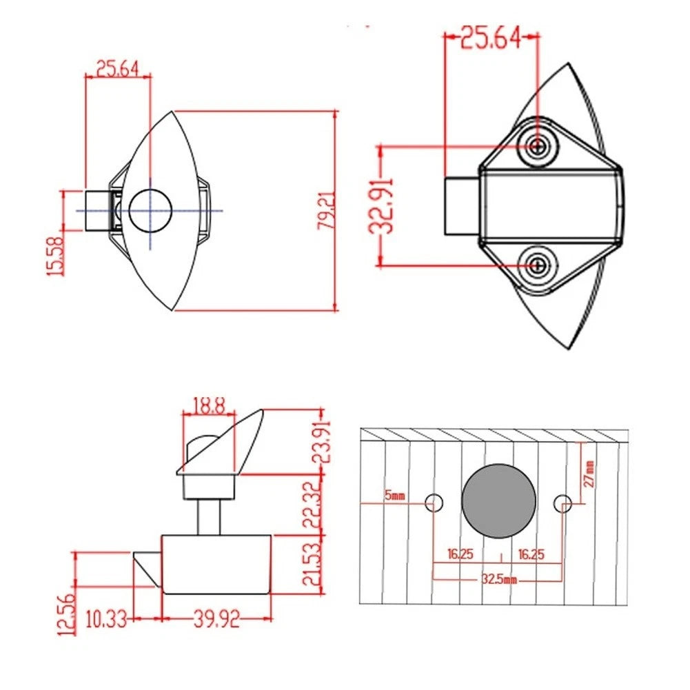 Marine Grade Zinc Alloy Lock for RV Drawer Cabinet Door (Child Safety)