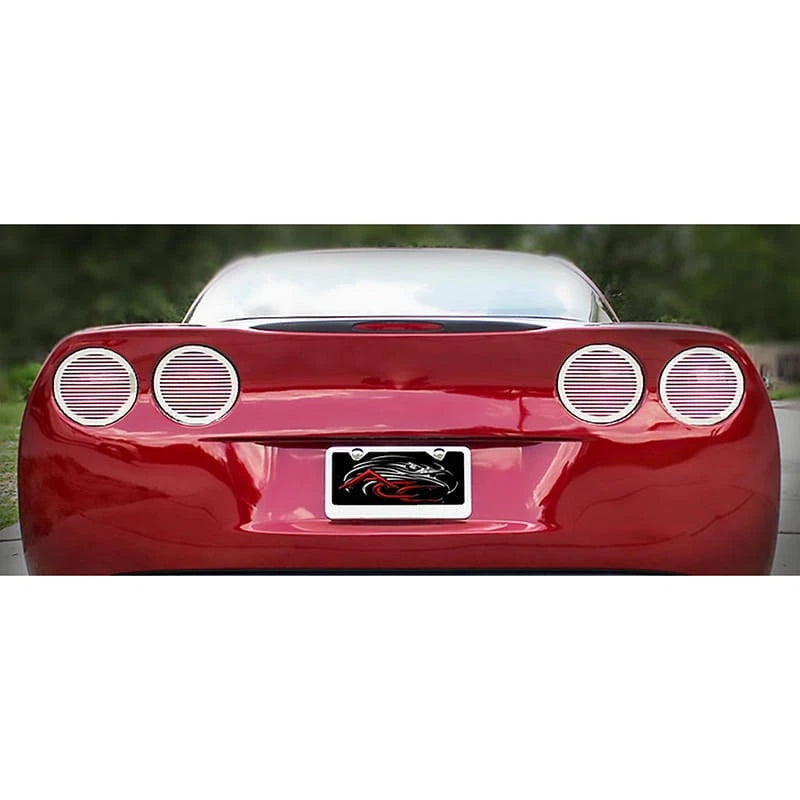 Tail Light Covers Polished Stainless Steel Billet Style for Chevy Corvette (2005–2013)
