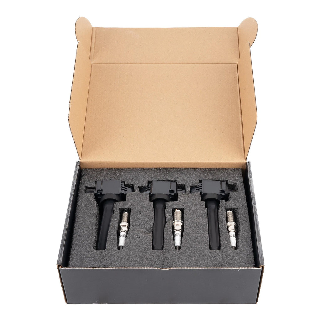 Pack of 3 Ignition Coils + Spark Plugs for Mitsubishi Mirage L3 1.2L (2014–2015) UF815