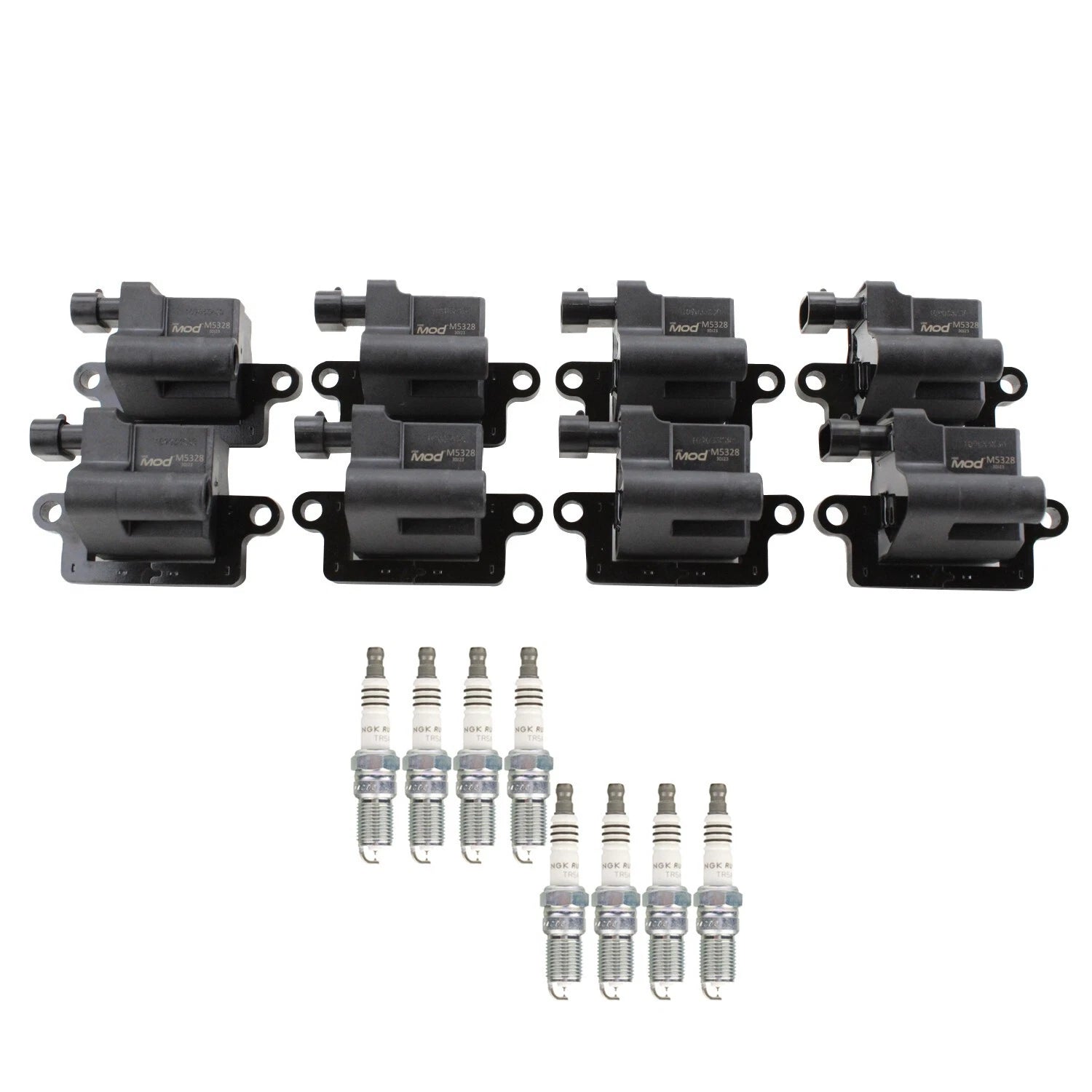 Set of 8 NGK Ignition Coils & Ruthenium Spark Plugs for Escalade ESV Sierra 1500 (2007–2021)