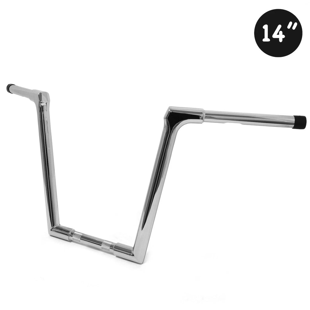 Chrome 14" Rise Ape Hanger Handlebars for Harley Softail (2018–2023) & Road King (1995–2023)