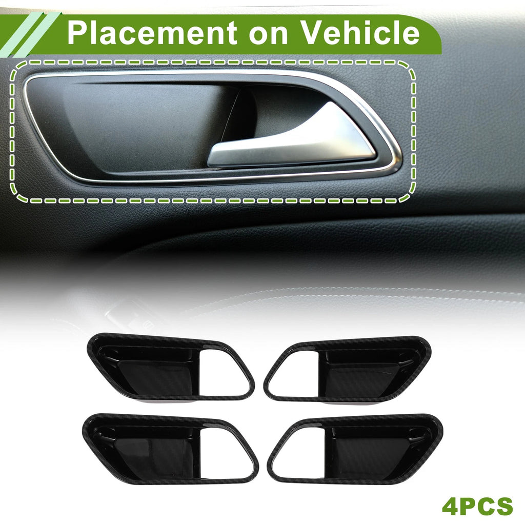 Interior Door Handle Bowl Cover Trim for Nissan Kicks (2025) Carbon Fiber Black