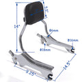Chrome Sissy Bar Backrest w/Pad for Harley FLFB FLFBS FXBR (2018–2021)