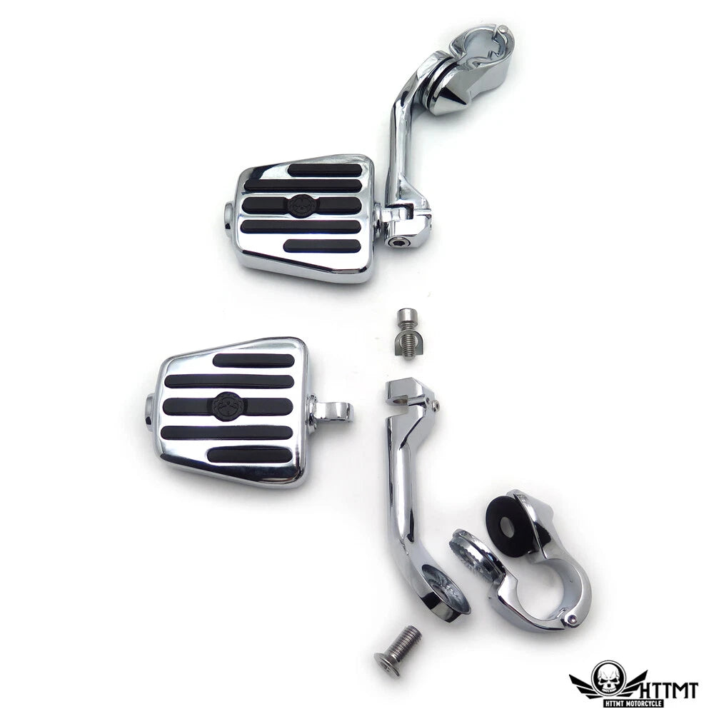 5" Rebelion Skull Highway Foot Peg Kit for Harley Wide Glide, Street Glide