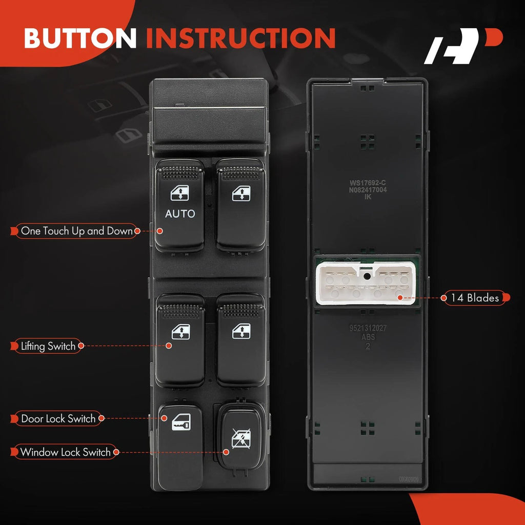 Front Left Power Window Switch for Kia Spectra (2007-2009)