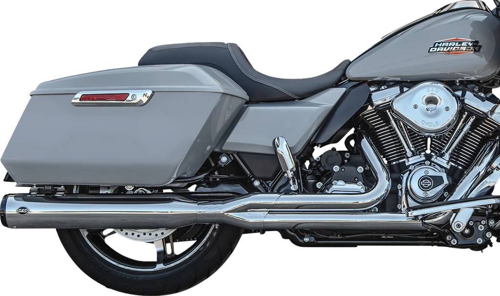 S&S Cycle 2-into-1 GNX Exhaust System for Touring (Race Only, Chrome) 550-1168
