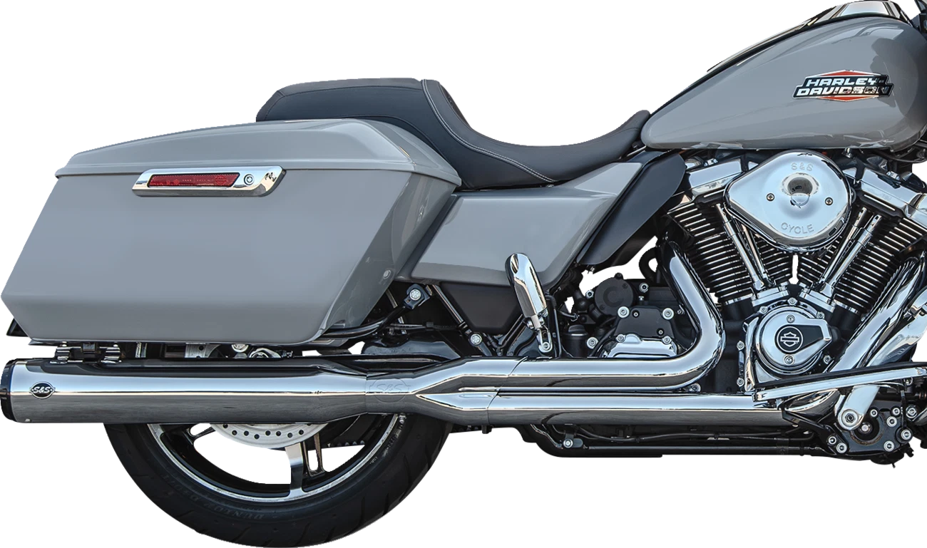 S&S Cycle 2-into-1 GNX Exhaust System for Touring (Race Only, Chrome) 550-1168
