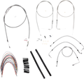 Complete Stainless Braided Handlebar Cable/Brake Line Kit for Harley (2014–2023)