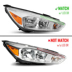 Halogen Headlight with LED DRL for Ford Focus (2015–2018) Right Passenger Side