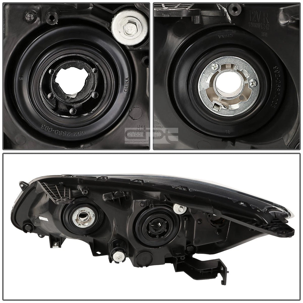 Pair of Projector Headlights for Honda Accord (2013–2015) - Black Housing
