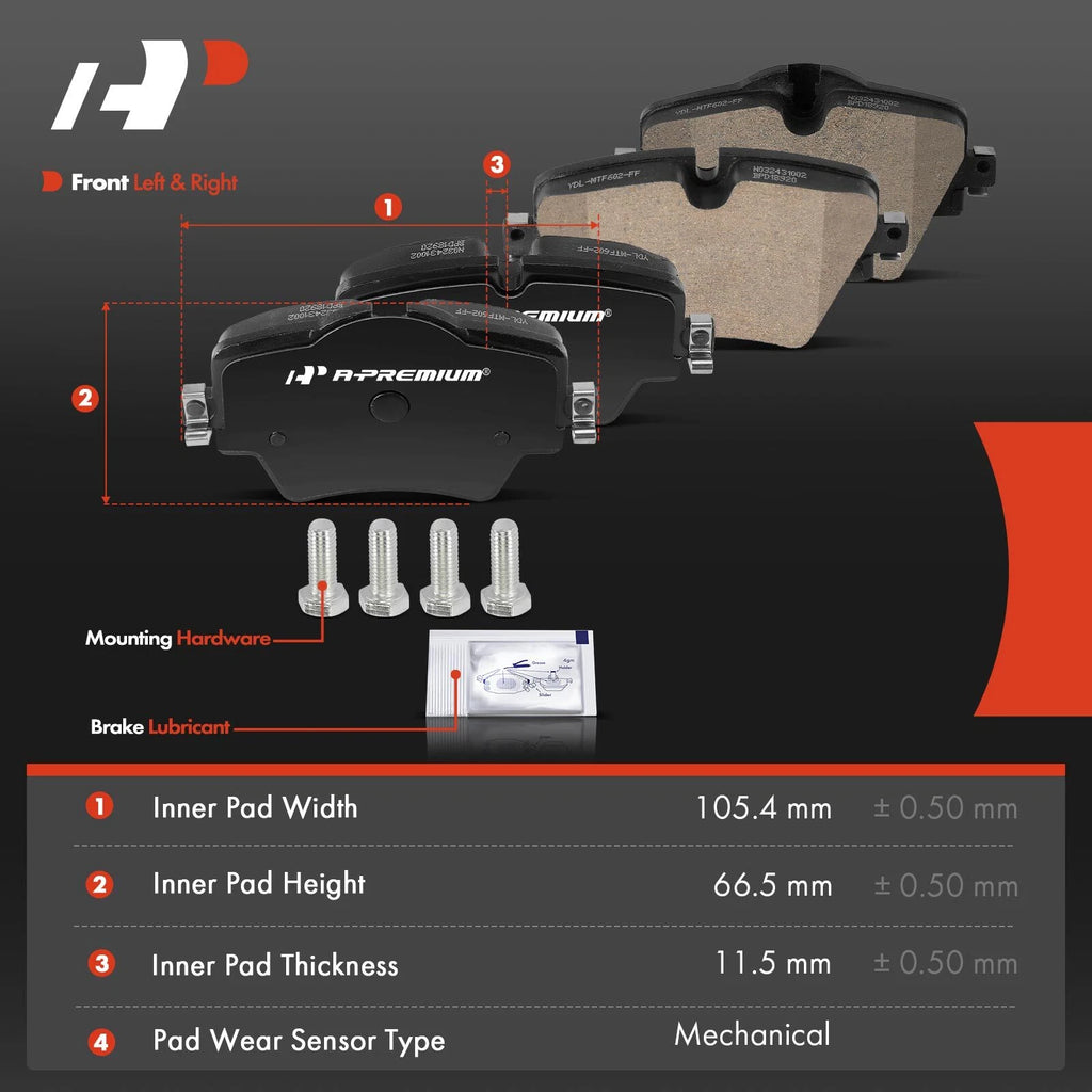 Set of 4 Front Ceramic Brake Pads for BMW G20 330i 330i xDrive (2021–2022)