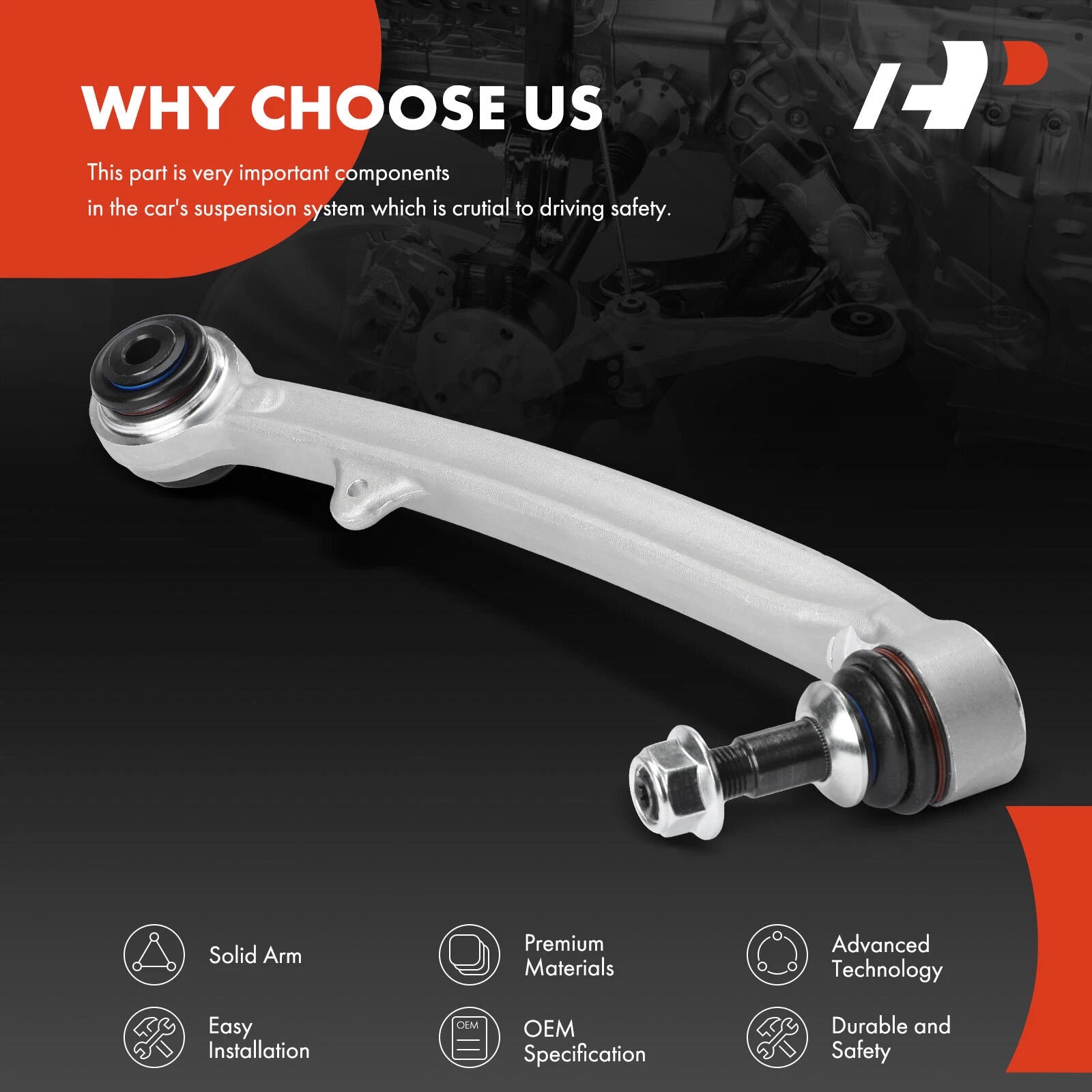 Front Left Rearward Control Arm with Ball Joint for BMW F80 M2 (2014–2021)