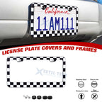 Checkered Flag License Plate Frame for Universal Vehicles (2018-2024)