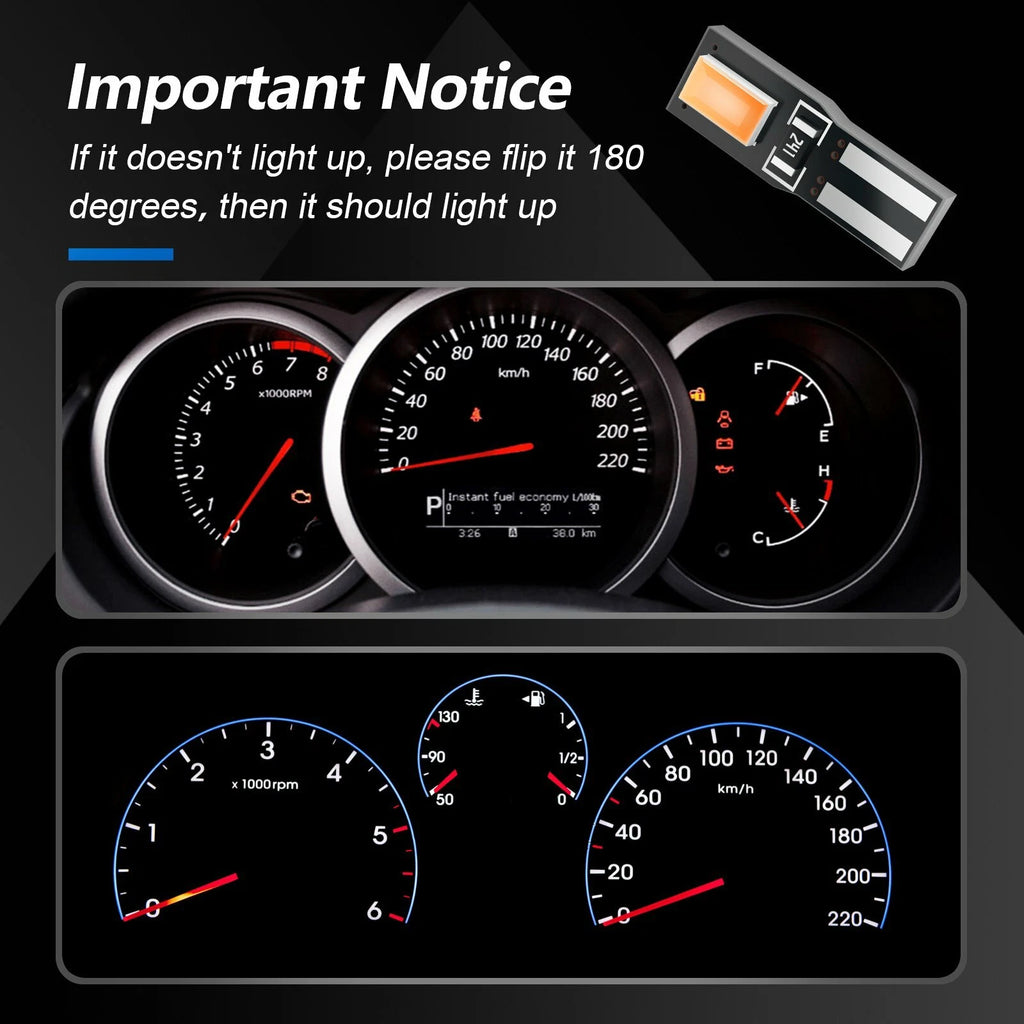 10X T5 74 5630-2SMD LED Speedometer Gauge Light for Universal