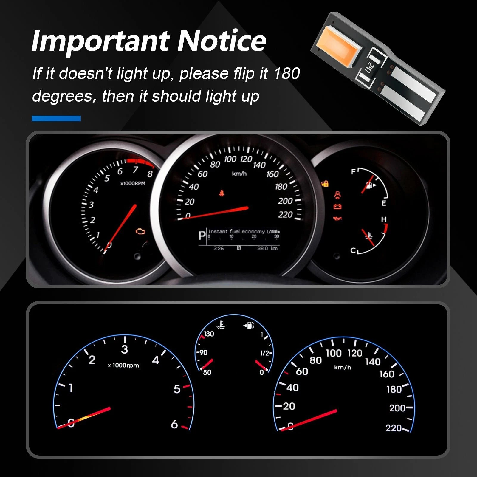 10X T5 74 5630-2SMD LED Speedometer Gauge Light for Universal