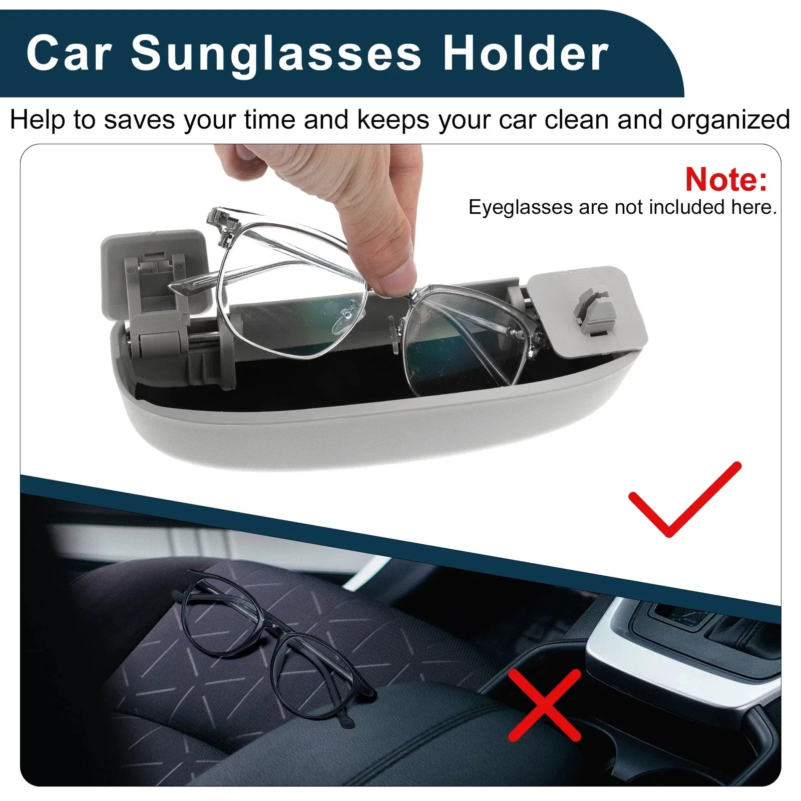 Sunglasses Case for BMW 1 Series F20 Eyeglasses Holder Storage Box Grey