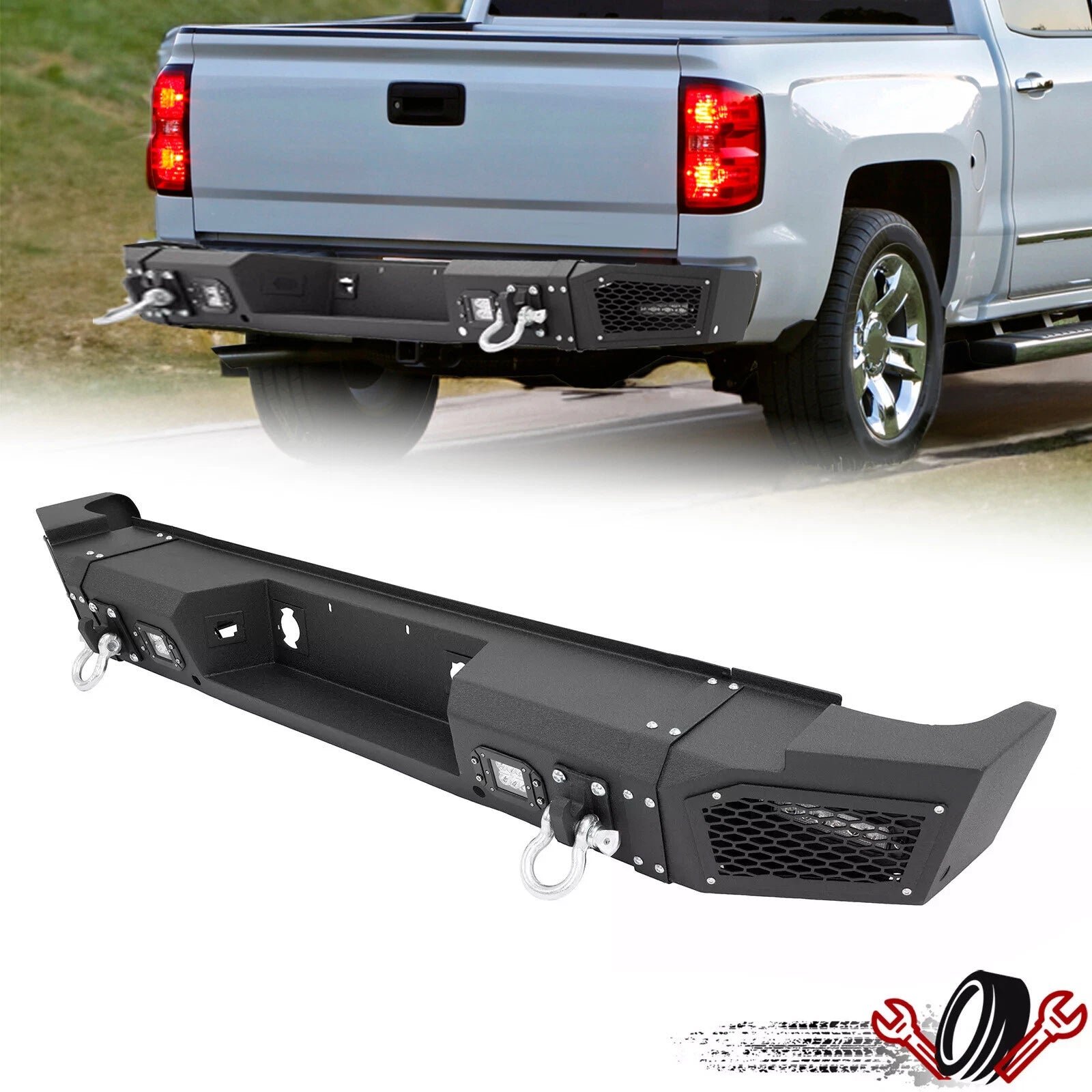 Complete Steel Rear Bumper for Silverado Sierra 2500 3500 HD (2007–2010)