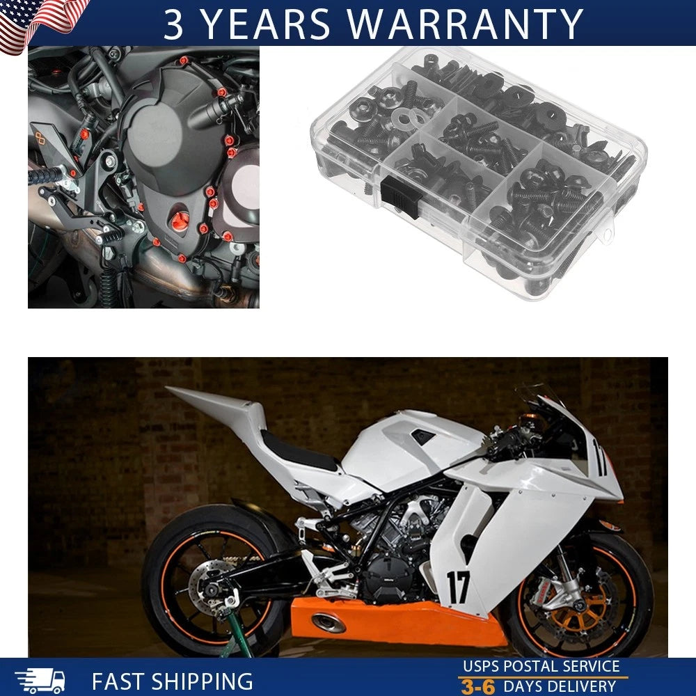 Complete Fairing Bolt Screws Kit for Kawasaki Ninja ZX6R ZX9R ZX12R ZX14 (1998–2008)