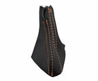Leather Automatic Shift Boot Cover for Volvo XC90 (2003–2014) Black Orange Stitch