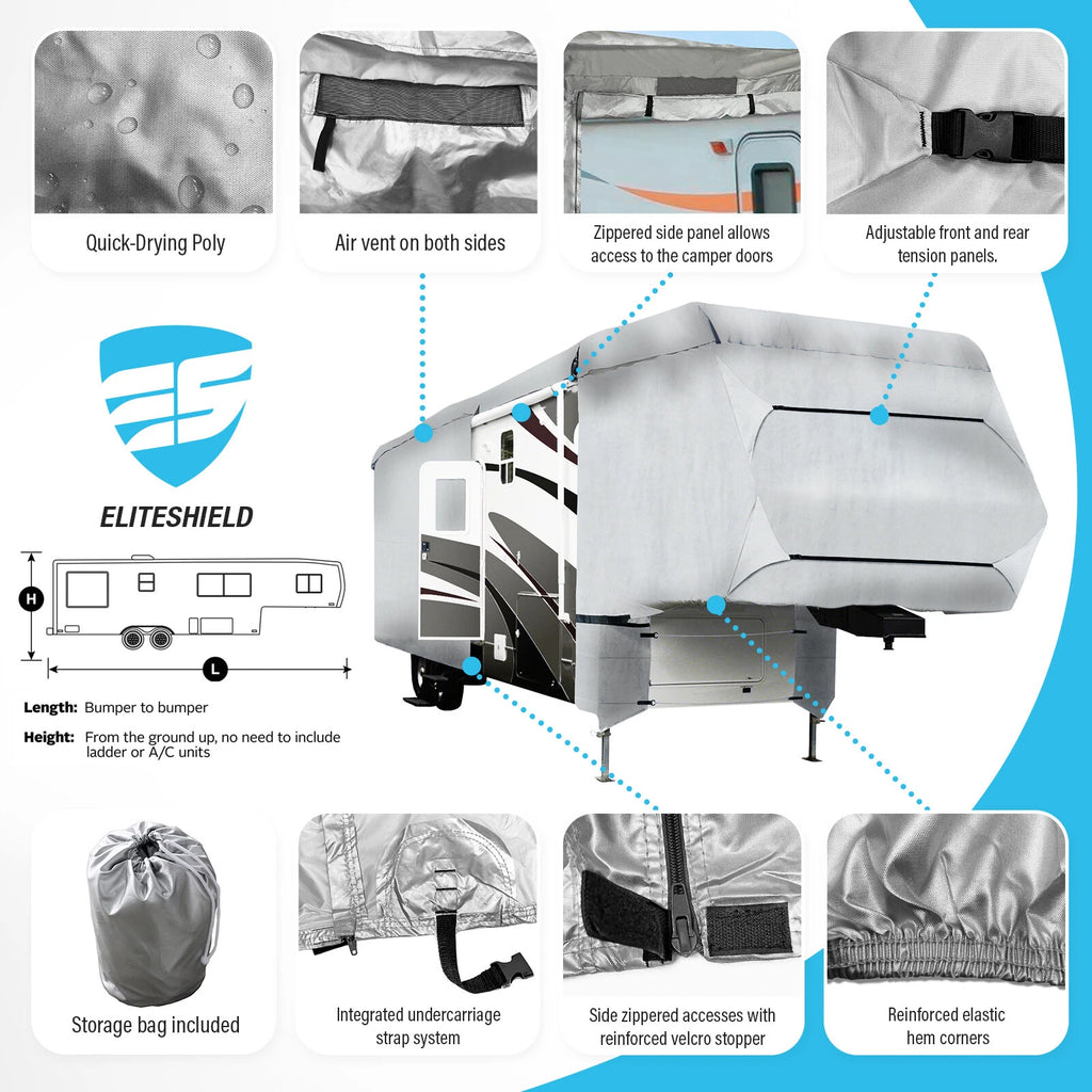 5th Wheel Trailer Camper Cover for Eliteshield (Fits 38'–40')