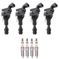 Set of 4 Ignition Coils & NGK Ruthenium Spark Plugs for Chevy G5 G6 HHR Malibu (2005–2011)