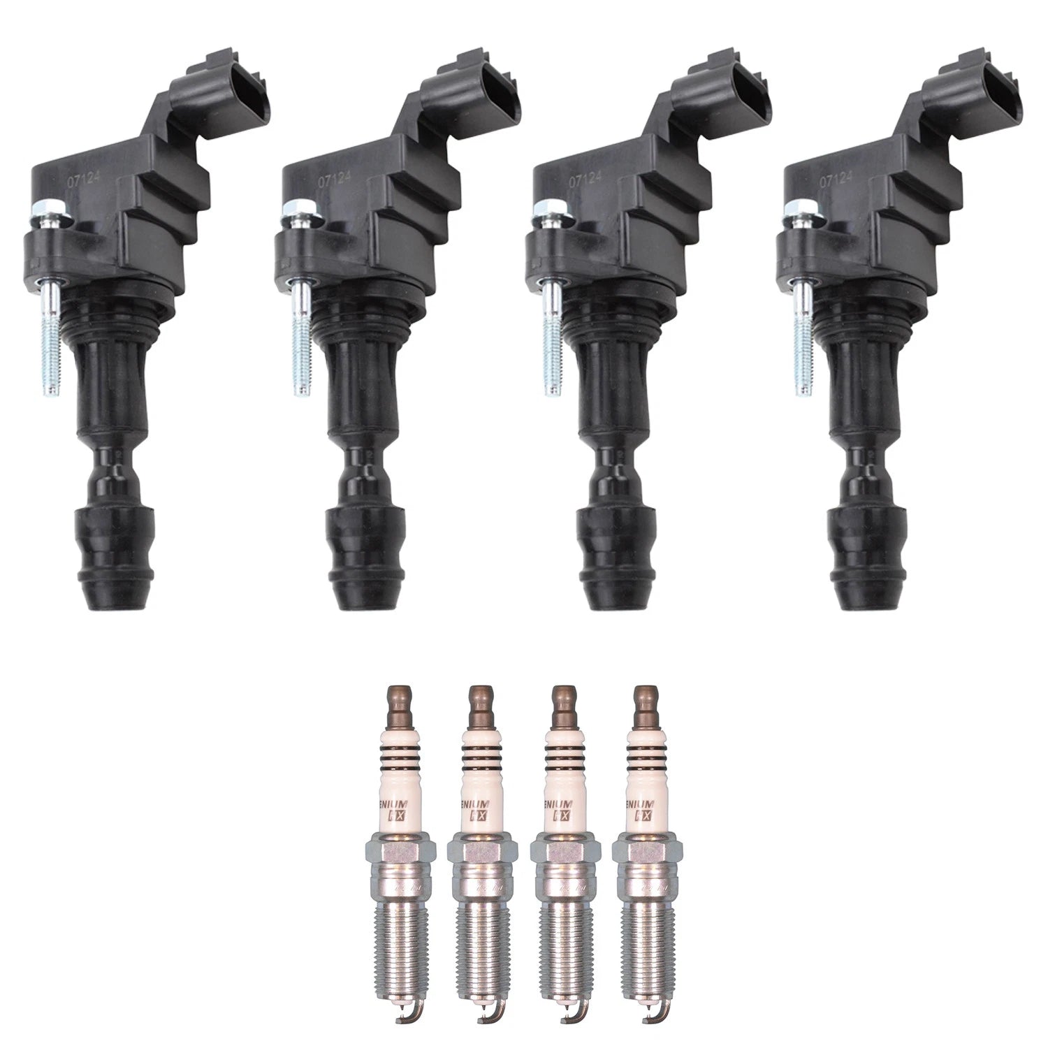 Set of 4 Ignition Coils & NGK Ruthenium Spark Plugs for Chevy G5 G6 HHR Malibu (2005–2011)