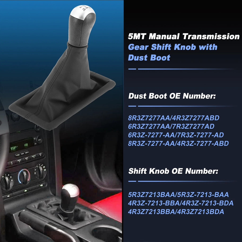 5MT Gear Shift Knob Dust Boot for Ford Mustang (2005–2009) No. 8R3Z7277AA
