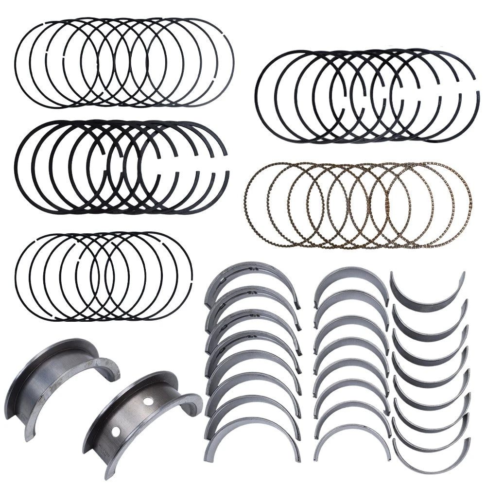 Main Rod Bearings + Piston Rings Kit for Chevy GM LS V8 4.8L 5.3L (1999–2013)