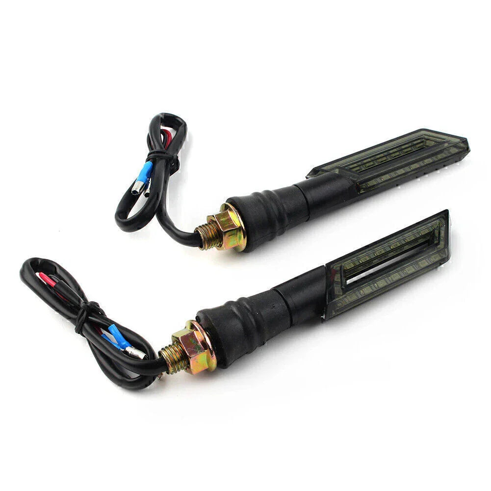 Amber LED Turn Signal Lights for Universal Motorcycle - 12V