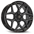 24" Gloss Black Wheel w/Brushed Face for 1988-2000 Chevy K2500 - RVO4945