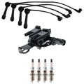 Ignition Coil & Denso 4 Iridium Spark Plugs Wire Set for Spectra L4