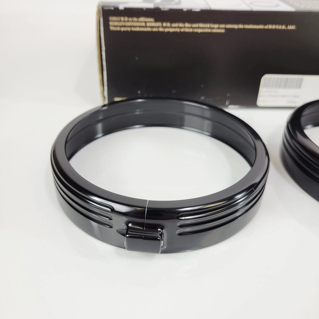 Defiance 4" Auxiliary Lamp Trim Rings for Harley-Davidson (Black Anodized) 61400354