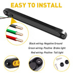 2X Amber 15 LED Sealed Strip Tail Light Bar for Truck Trailer