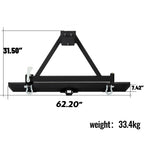 Rear Bumper with Tire Carrier & D-Ring for Jeep Wrangler (1987–2006)