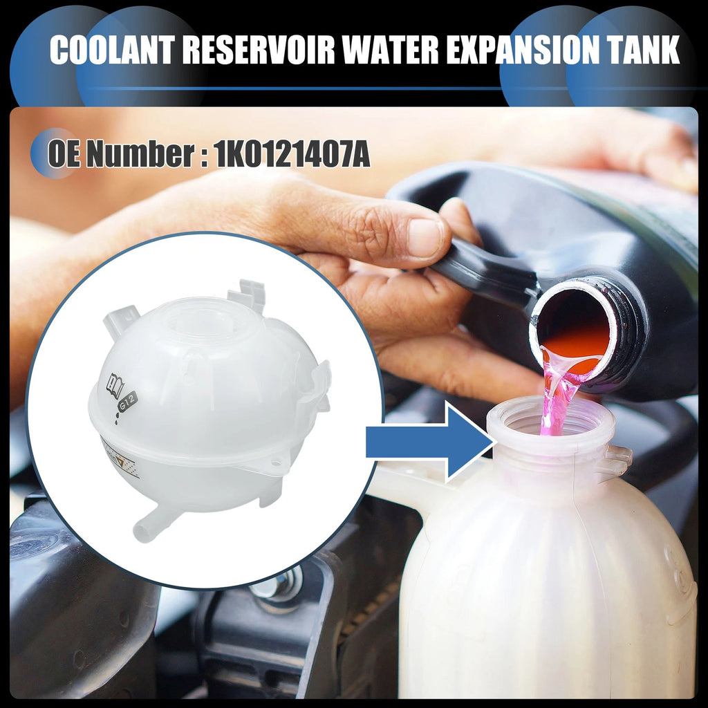Coolant Expansion Overflow Tank w/ Sensor No. 1K0121407A for Audi A3 (2006–2013)