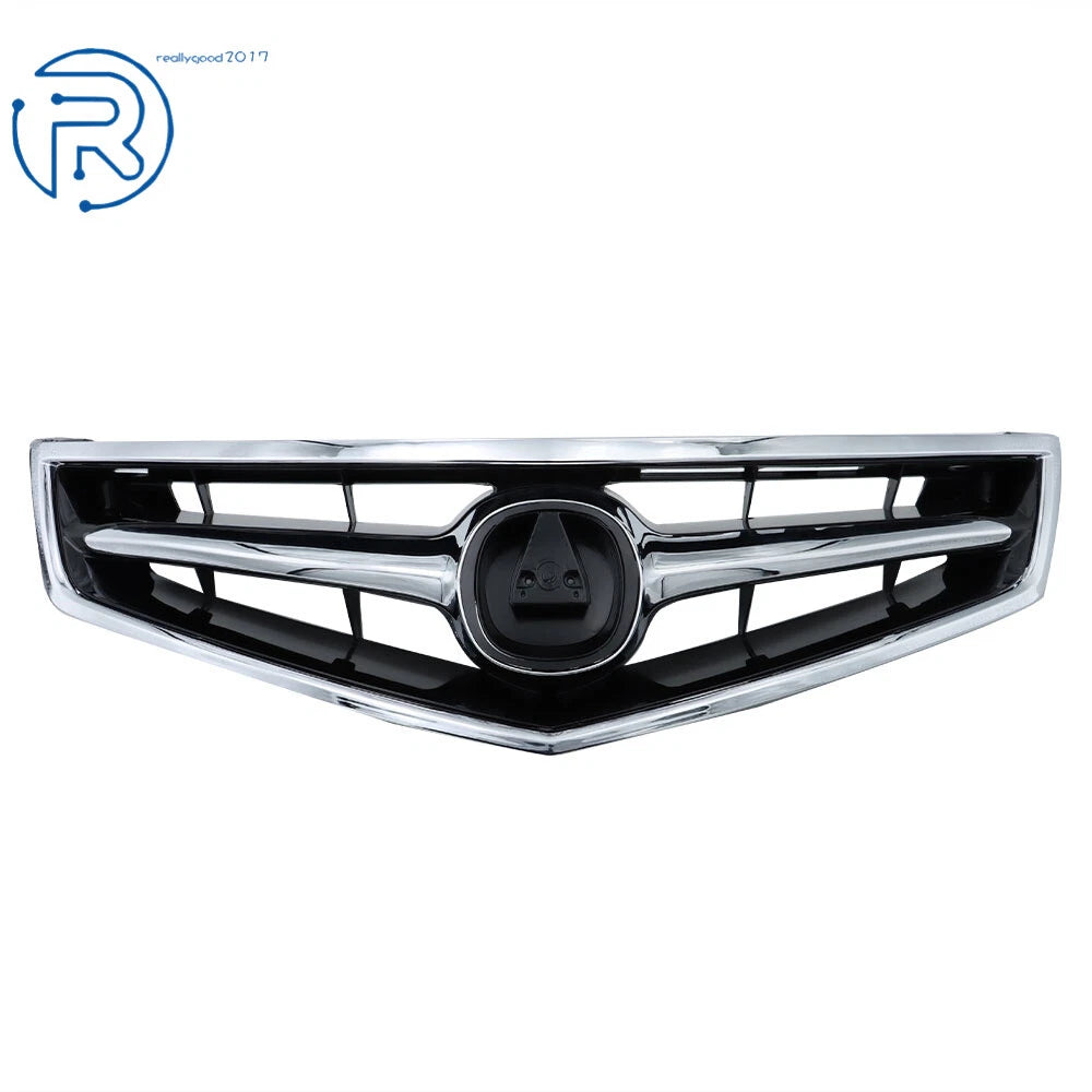 Front Upper Grill for Acura TSX (2006-2008) Black with Chrome Trim