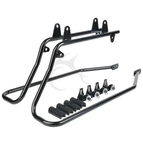 Saddlebags w/ 5x7" Speaker Cutout & Brackets for Harley Softail Fatboy (1984–2017)
