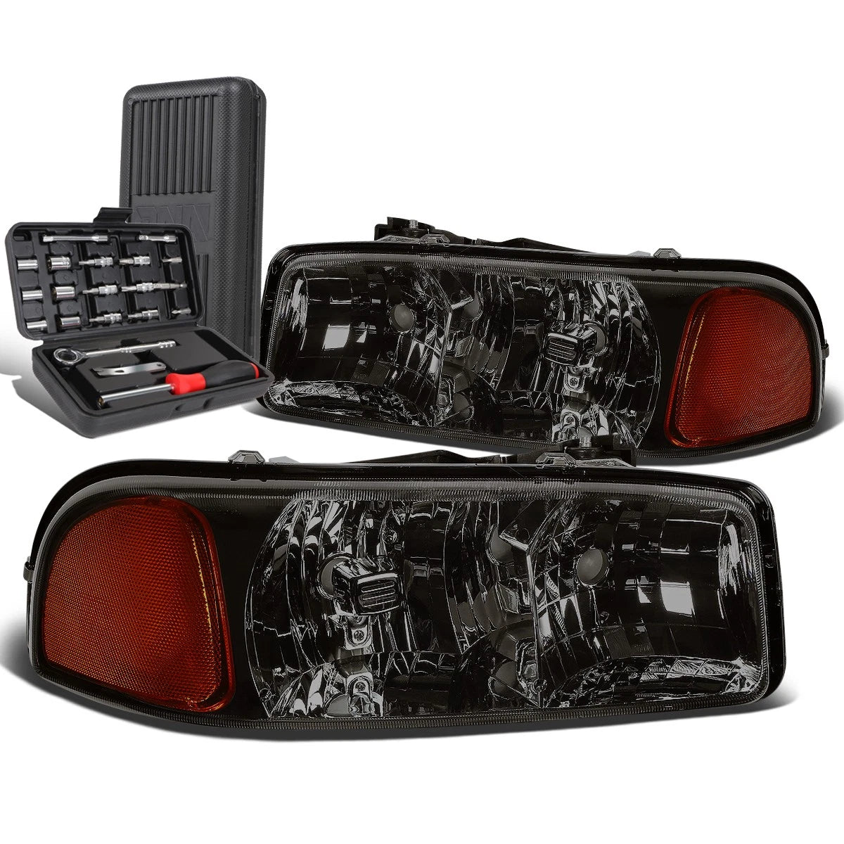 Smoked Amber Signal Headlight Lamp for GMC Sierra 1500 Yukon (1999–2007)