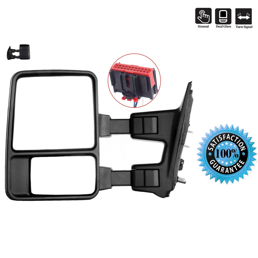 Driver Side Manual Towing Mirror with Turn Signal for F250-F550 (2008–2016)