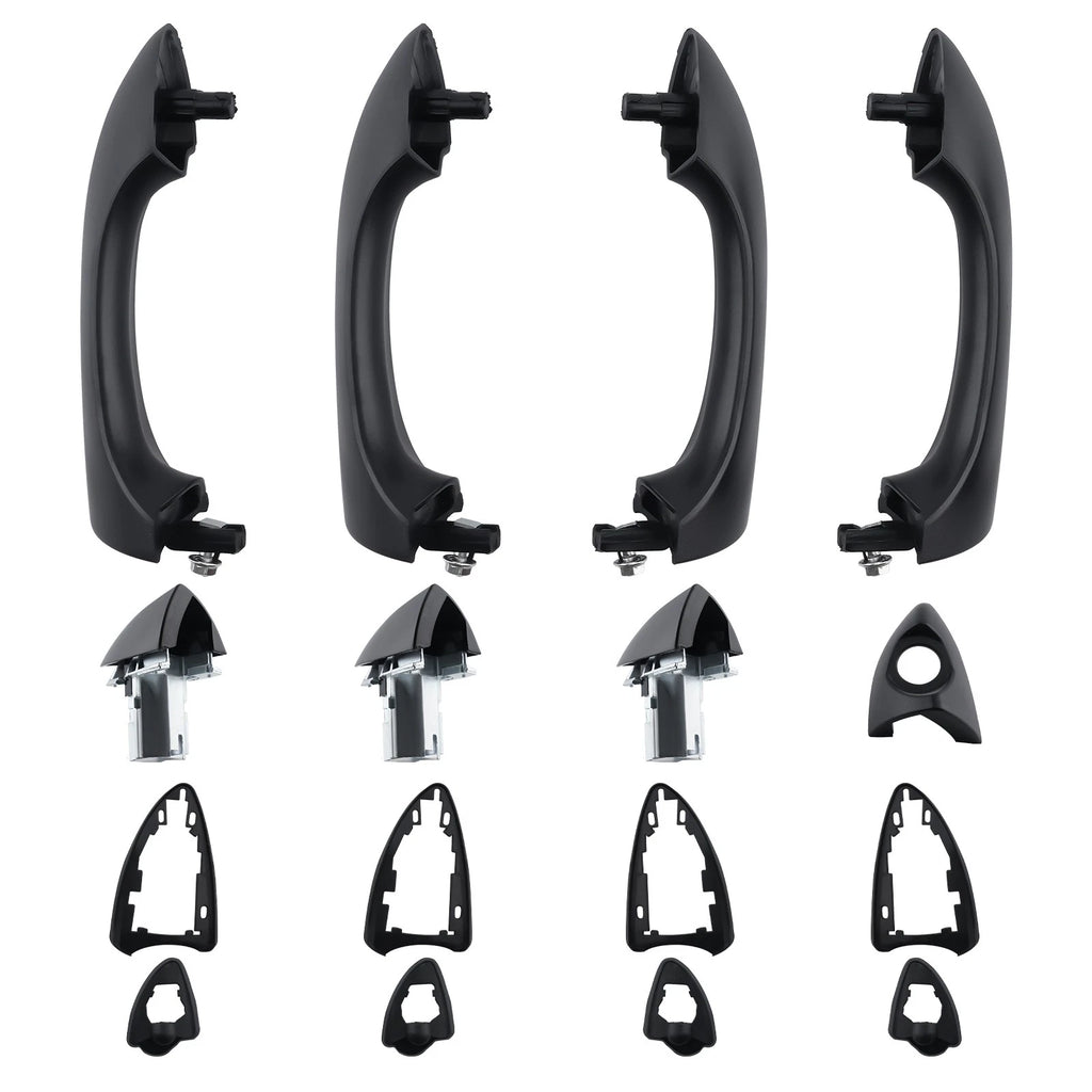 Set of 4 Black Outer Door Handles for BMW X5 (2000-2006)