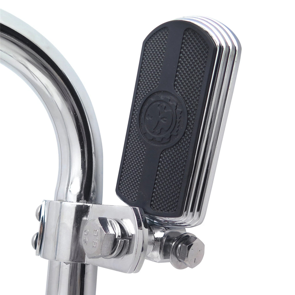 Chrome Gear Skull Foot Peg Clamp for Harley Sportster Touring (1", 1 1/4", 25mm, 32mm)