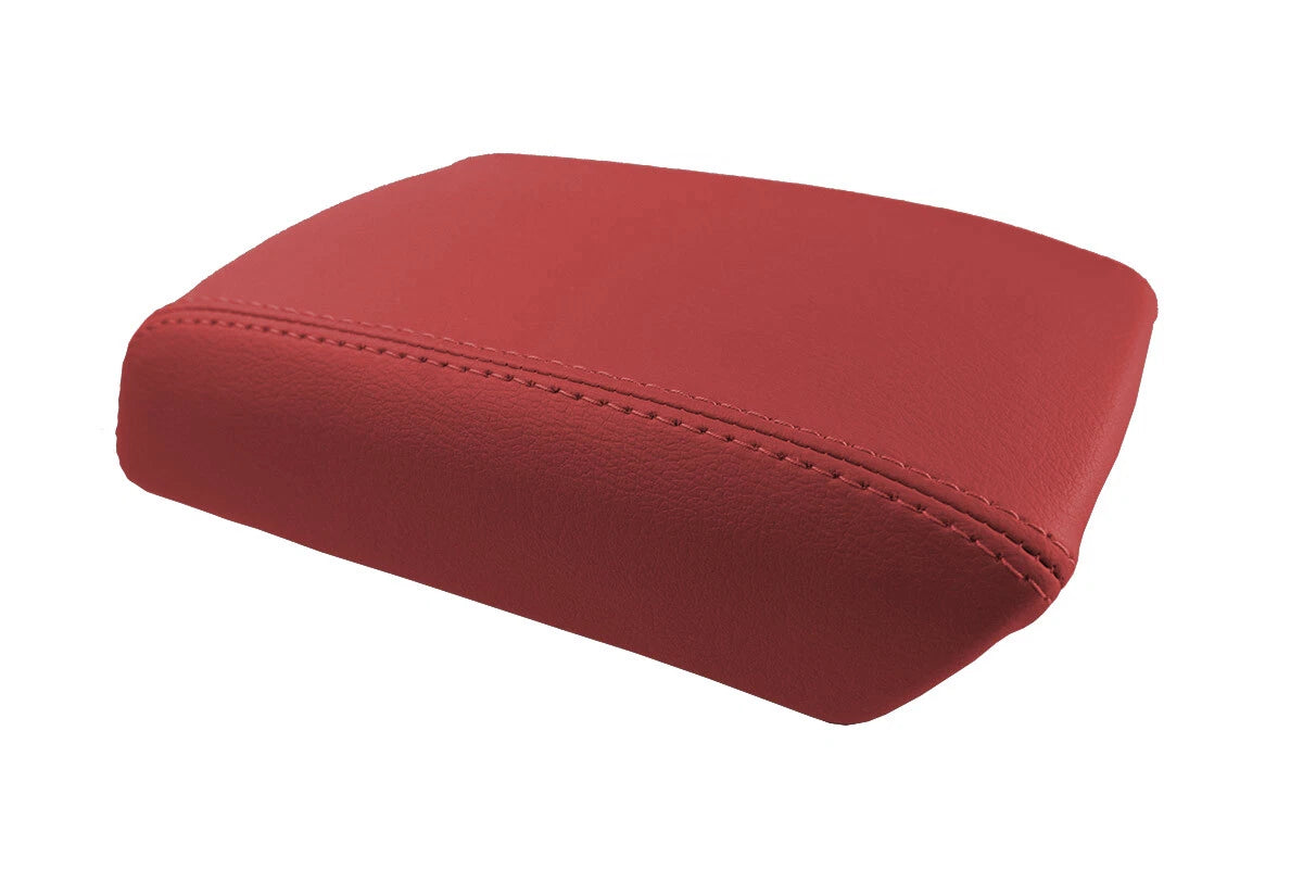 Leather Console Lid Armrest Cover for Hyundai Tiburon (2003–2008) Red