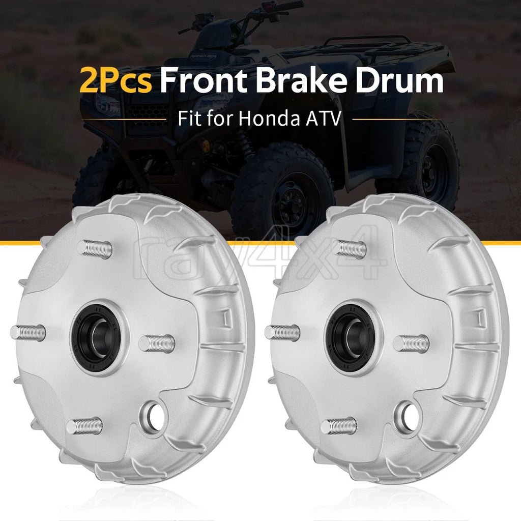 2Pcs Front Brake Drum for Honda TRX350TM 2x4 Rancher 350 (2000–2006) 44600-HN4-670