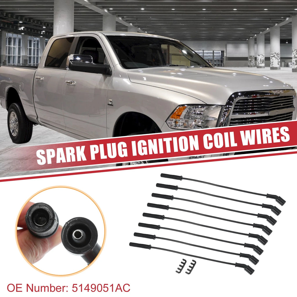 8pcs Spark Plug Wire Ignition Coil Cable No. 5149051AC for Dodge Dakota Durango (2000–2004)