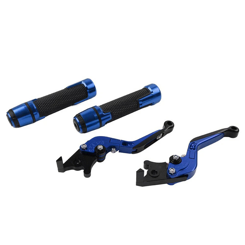 Blue Extendable Brake Clutch Levers Grips Set for Kawasaki ZX10R/RR (2004-2023)