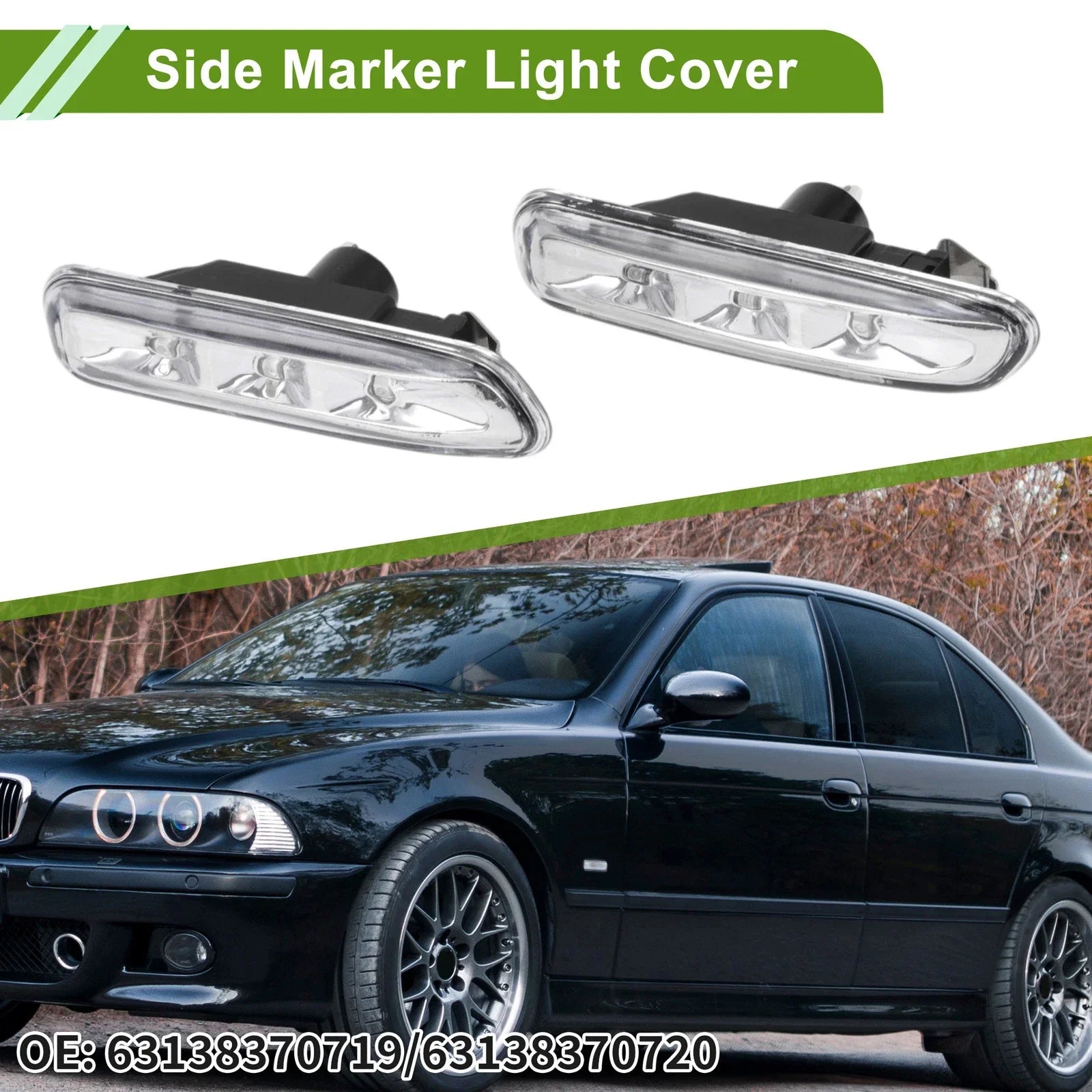 Left+Right Side Marker Light Covers for BMW (1999-2001)