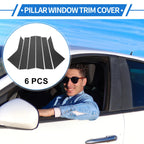 6 Pcs Door Pillar Window Trim for Hyundai Elantra (2017–2020) Carbon Fiber